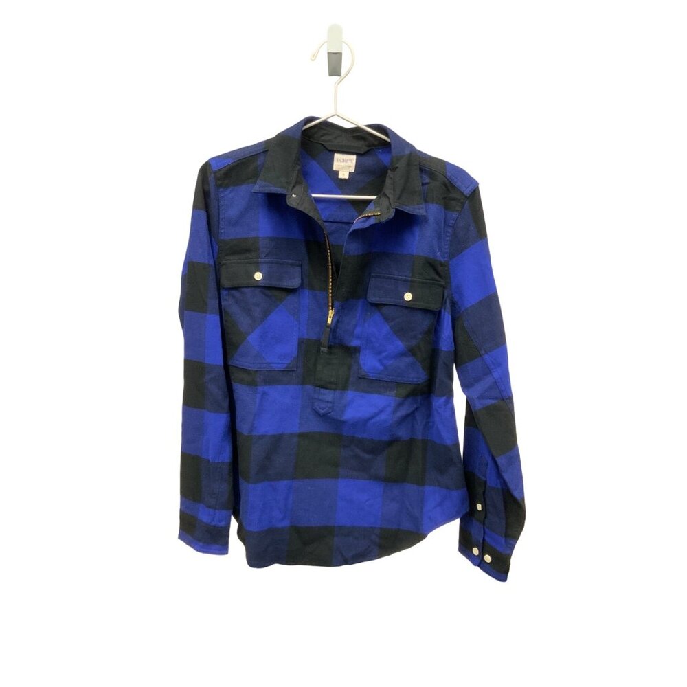 J.Crew Factory Blue Buffalo Check Shirt Jacket